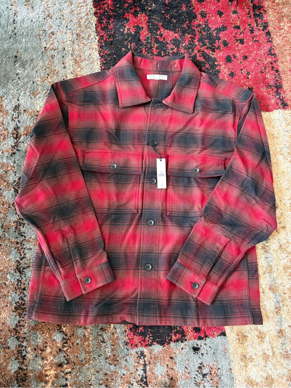 NWT Banana Republic Red Plaid Flannel Jacket